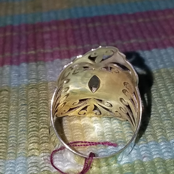 New Sterling Silver aqua chalcedony ring Size 6 - Picture 3 of 6